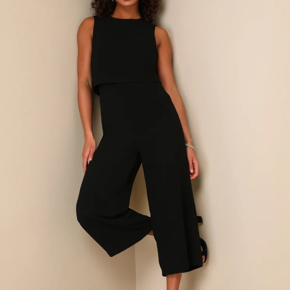 Lulus Glam-bition Black Backless Midi Jumpsuit Size M - Picture 4 of 5